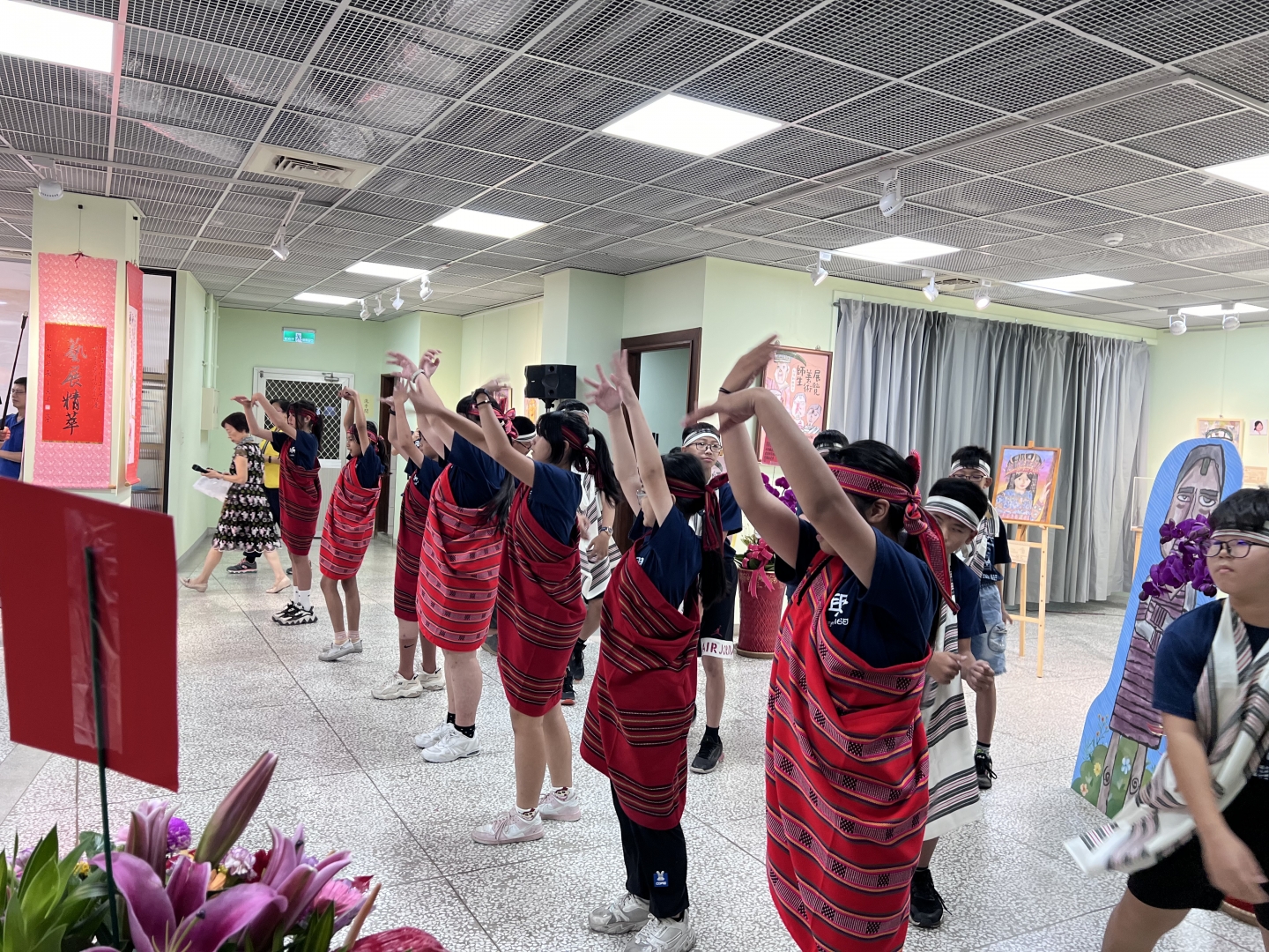 國聲「三五藝廊」03回展-社頭朝興國小師生美術展覽開幕茶會