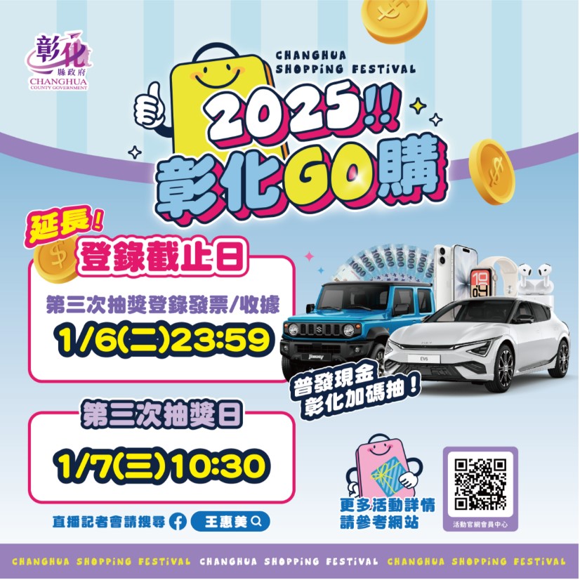 「2025彰化GO購」消費登錄系統恢復正常 登錄期限延長至1月6日