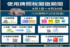 4月牌照稅開徵，多元繳稅管道，輕鬆搞定沒煩惱